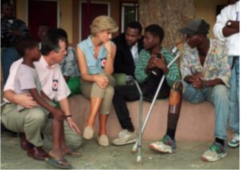 Diana humanitárius úton Angolában