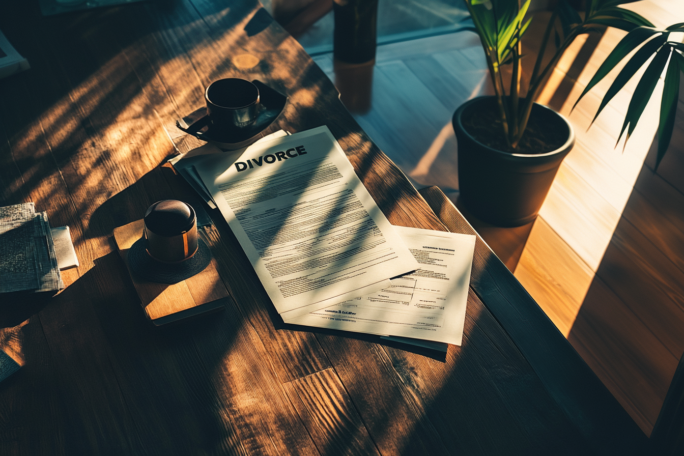 Válási papírok az asztalon