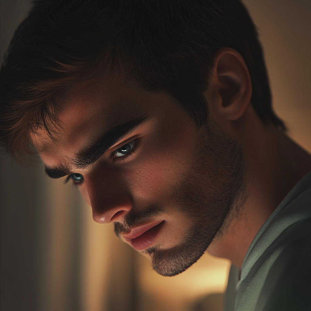 Lehajtott fejű férfi